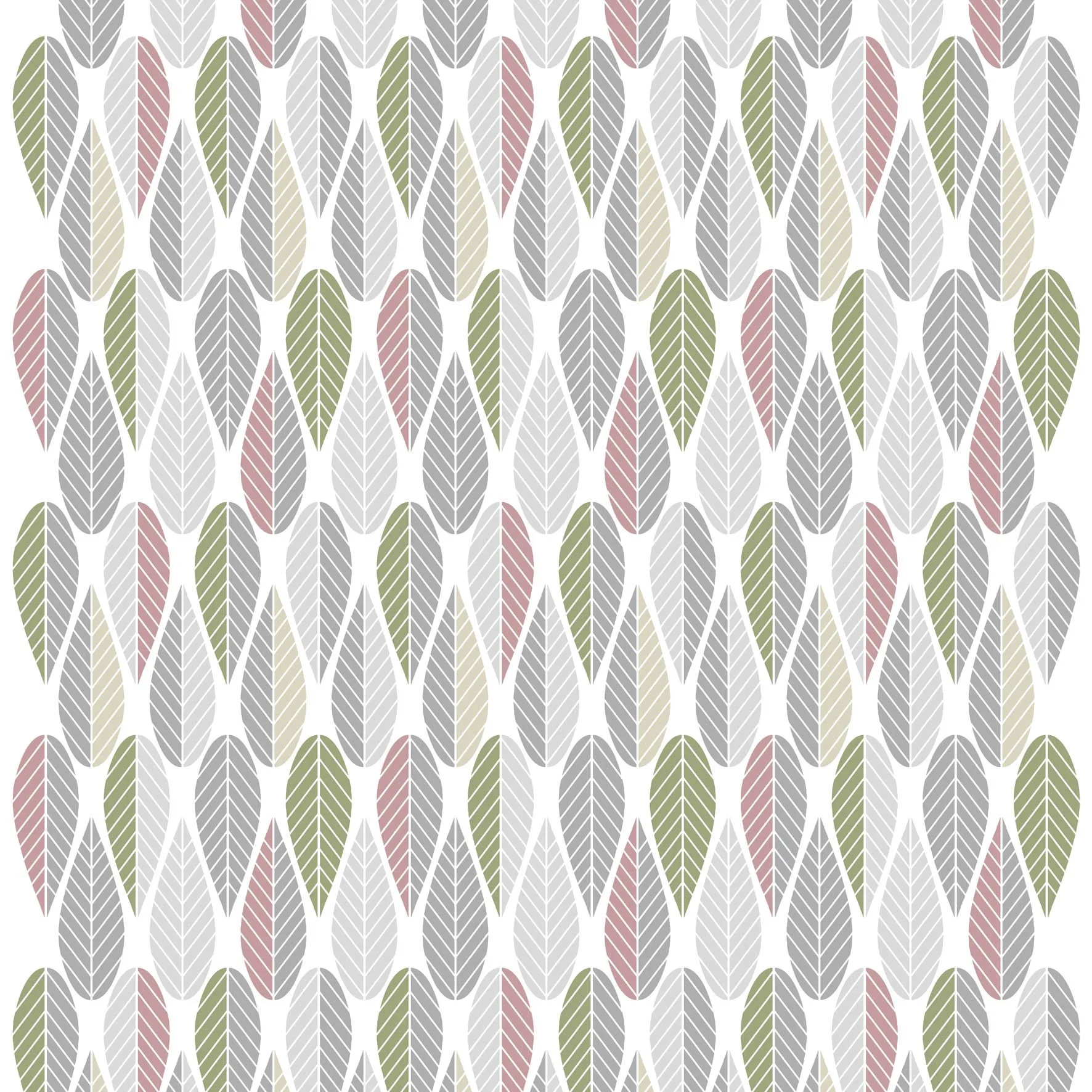 Tela Blader, rosa-gris-verde Arvidssons Textil