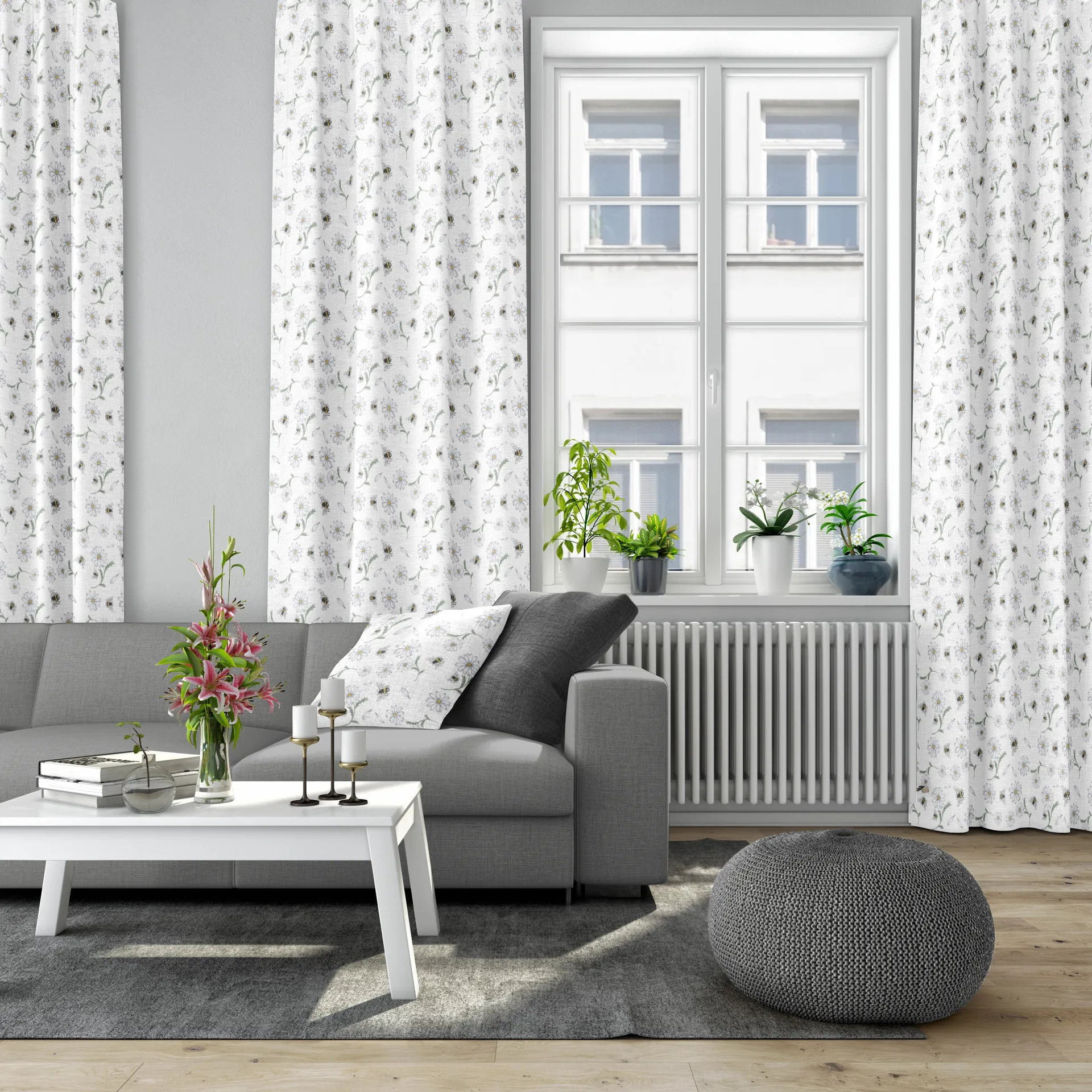 Tela Blomstersurr, Beige Arvidssons Textil