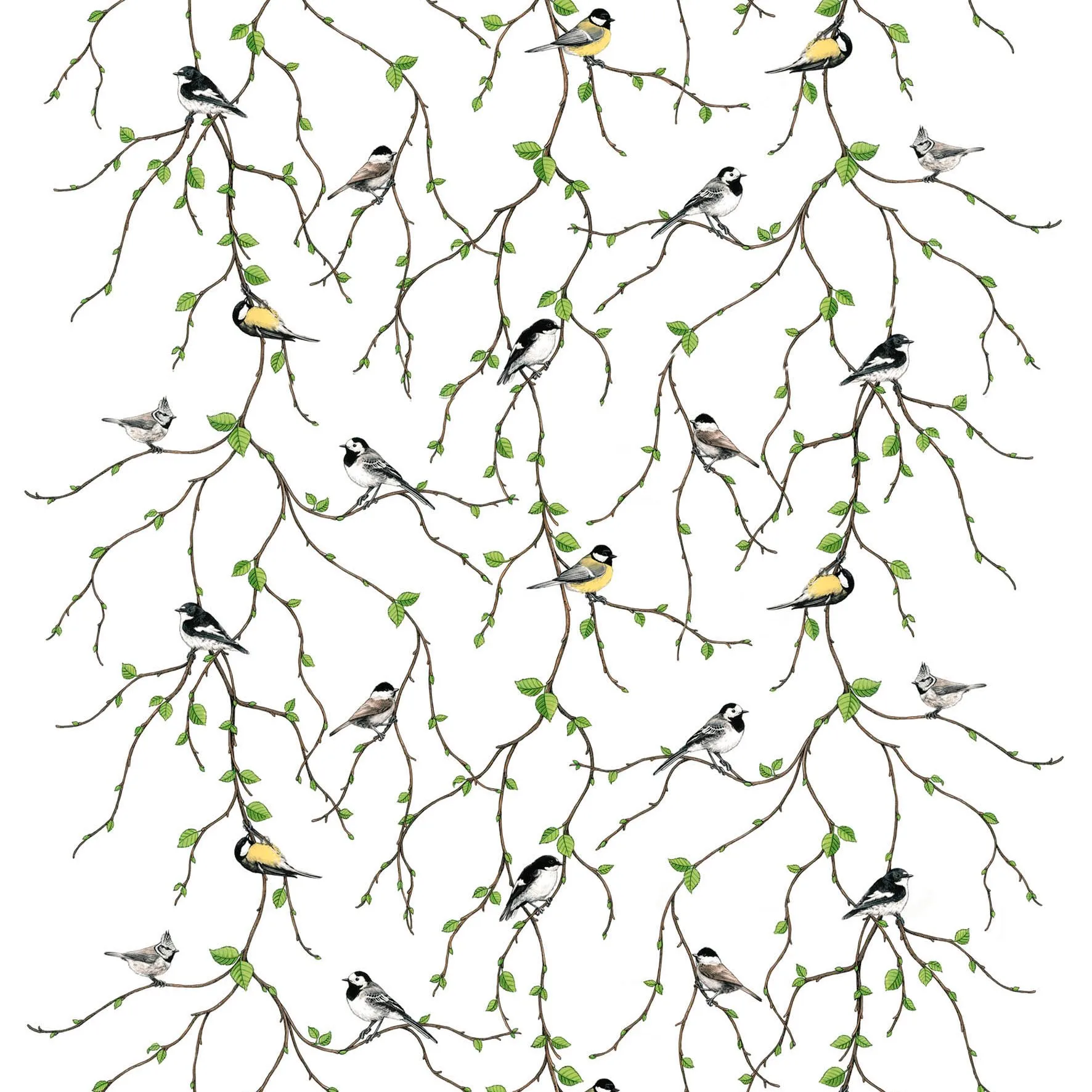 Tela Fågelfest, multi Arvidssons Textil