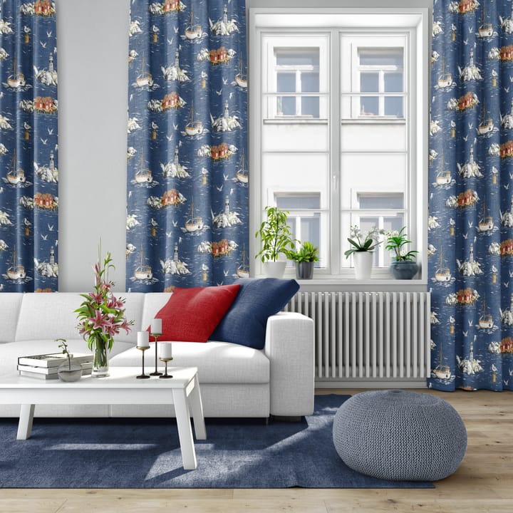 Tela Fiskeskär, azul Arvidssons Textil