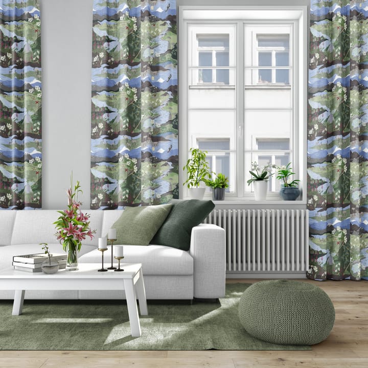 Tela Fjällvandring, azul-verde Arvidssons Textil