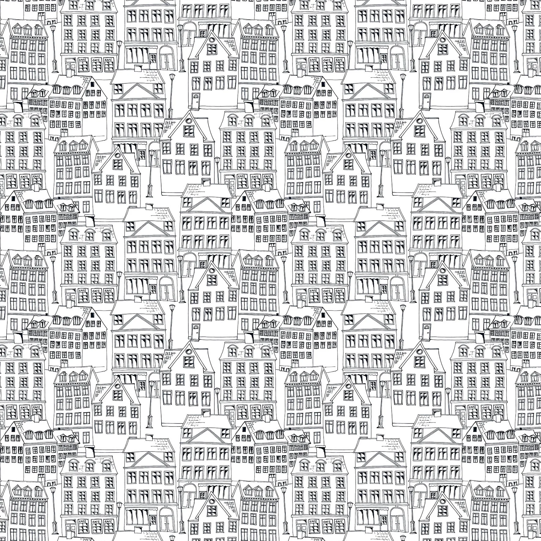 Tela Gamlastan, negro-blanco Arvidssons Textil