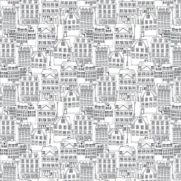 Tela Gamlastan - negro-blanco - Arvidssons Textil