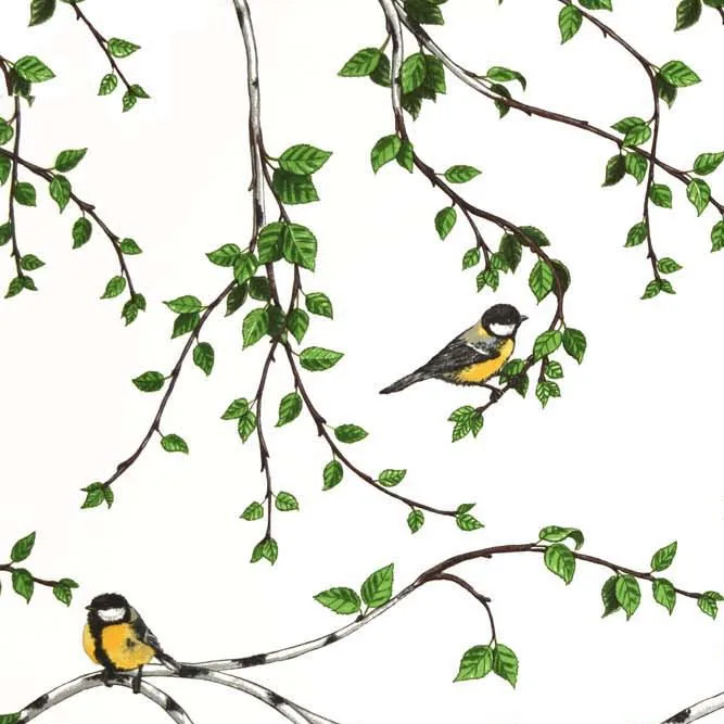 Tela Gläntan, blanco-verde Arvidssons Textil