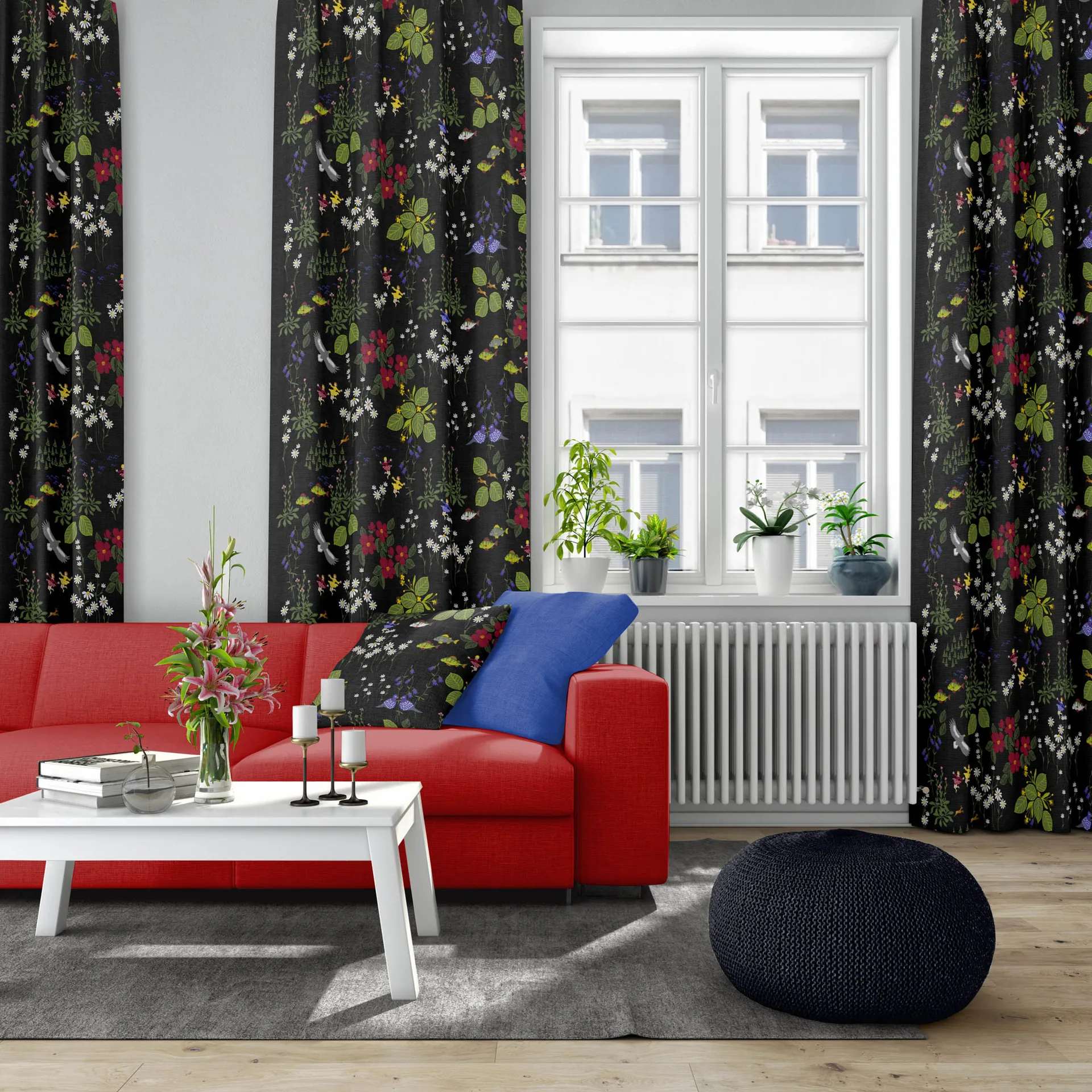 Tela Himlajorden, negro Arvidssons Textil