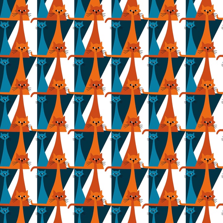 Tela Kitty, azul-naranja Arvidssons Textil