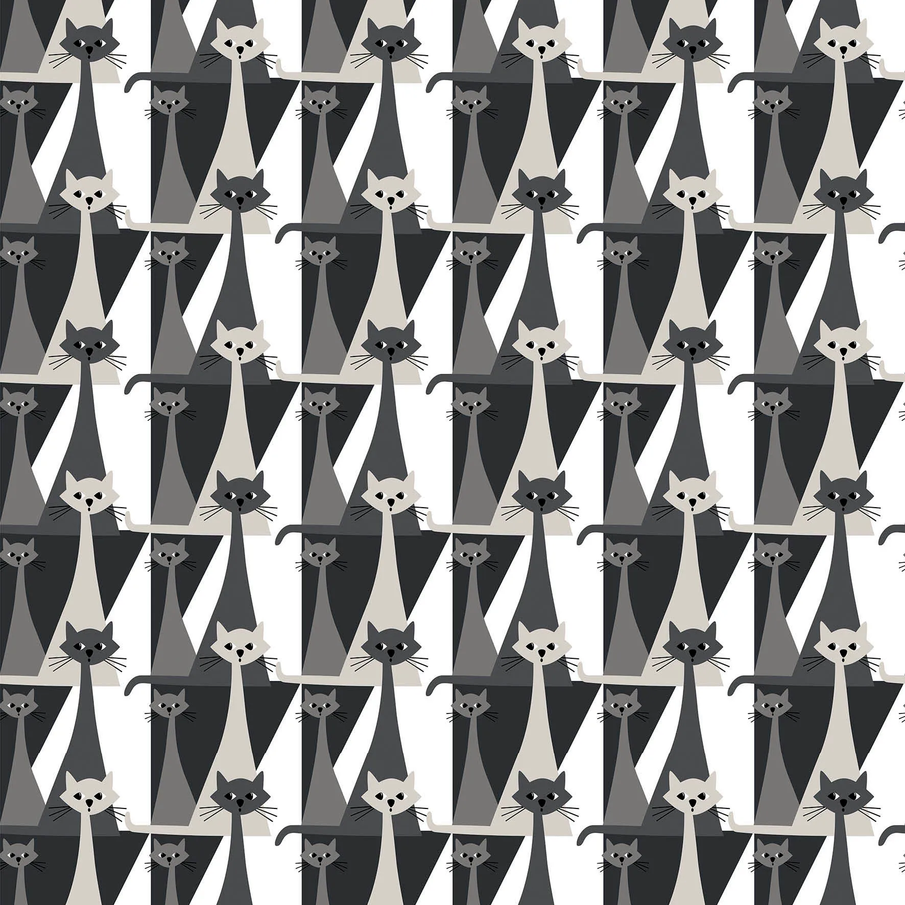 Tela Kitty, gris Arvidssons Textil