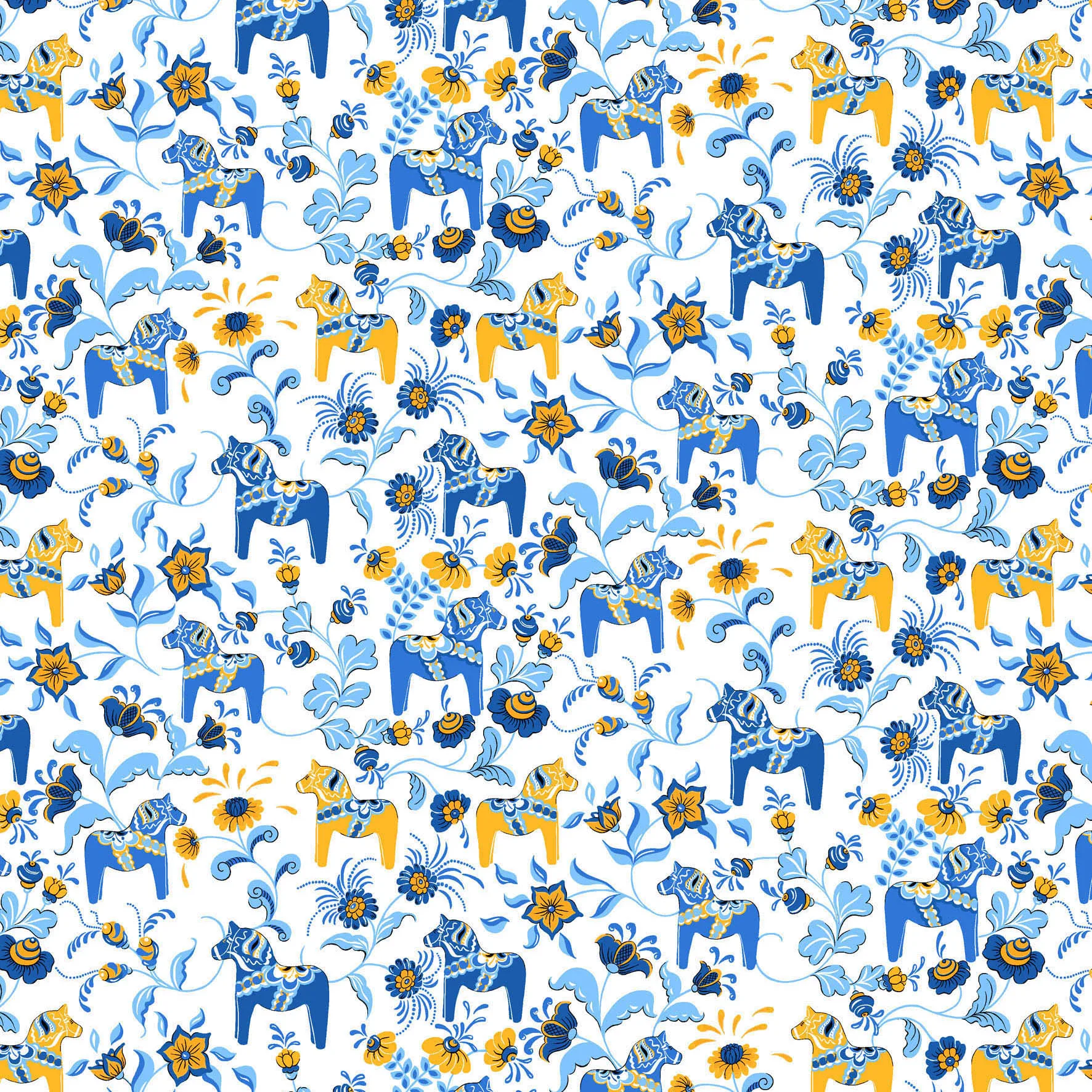 Tela Leksand mini, amarillo-azul Arvidssons Textil