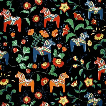 Tela Leksand - negro - Arvidssons Textil