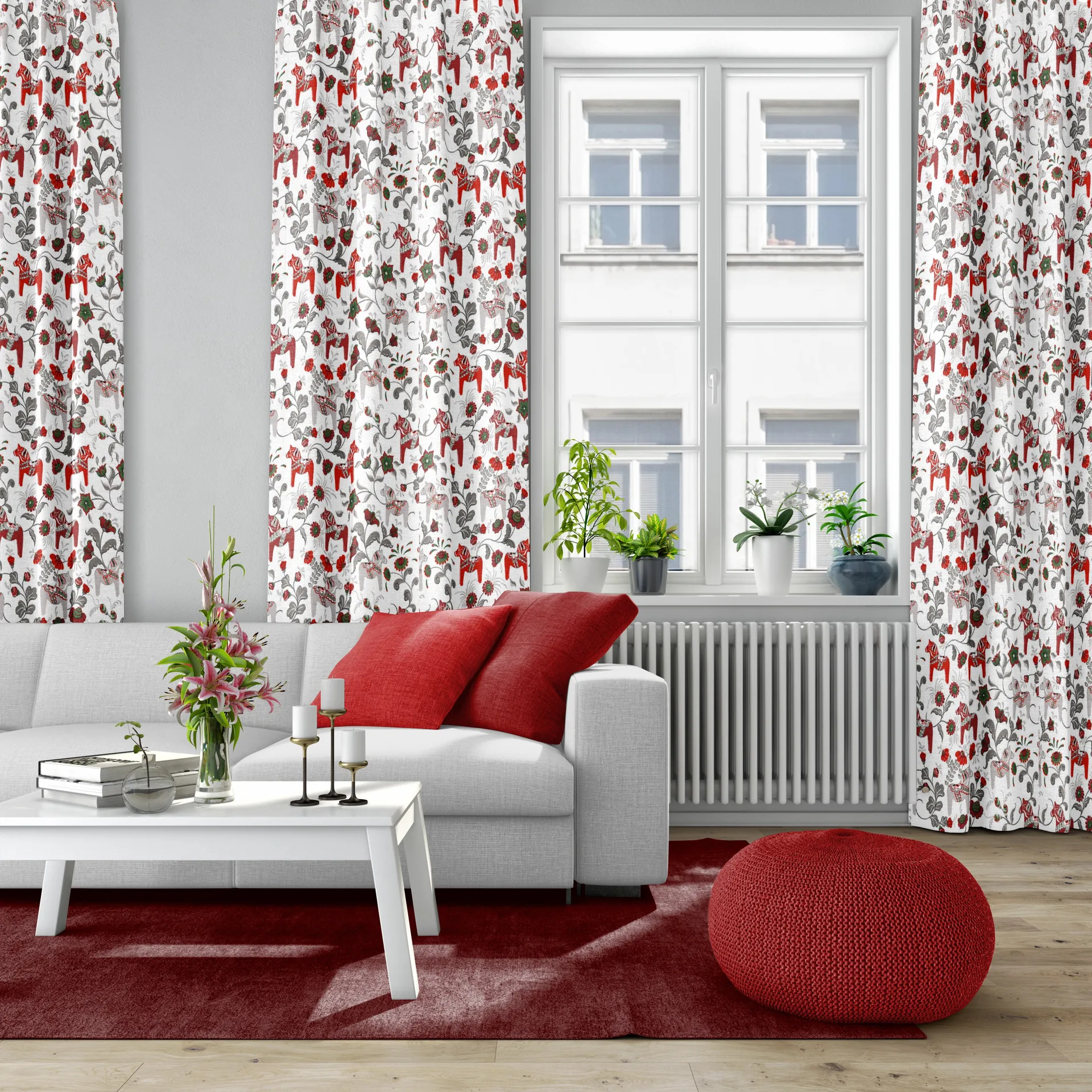 Tela Leksand, rojo vino Arvidssons Textil