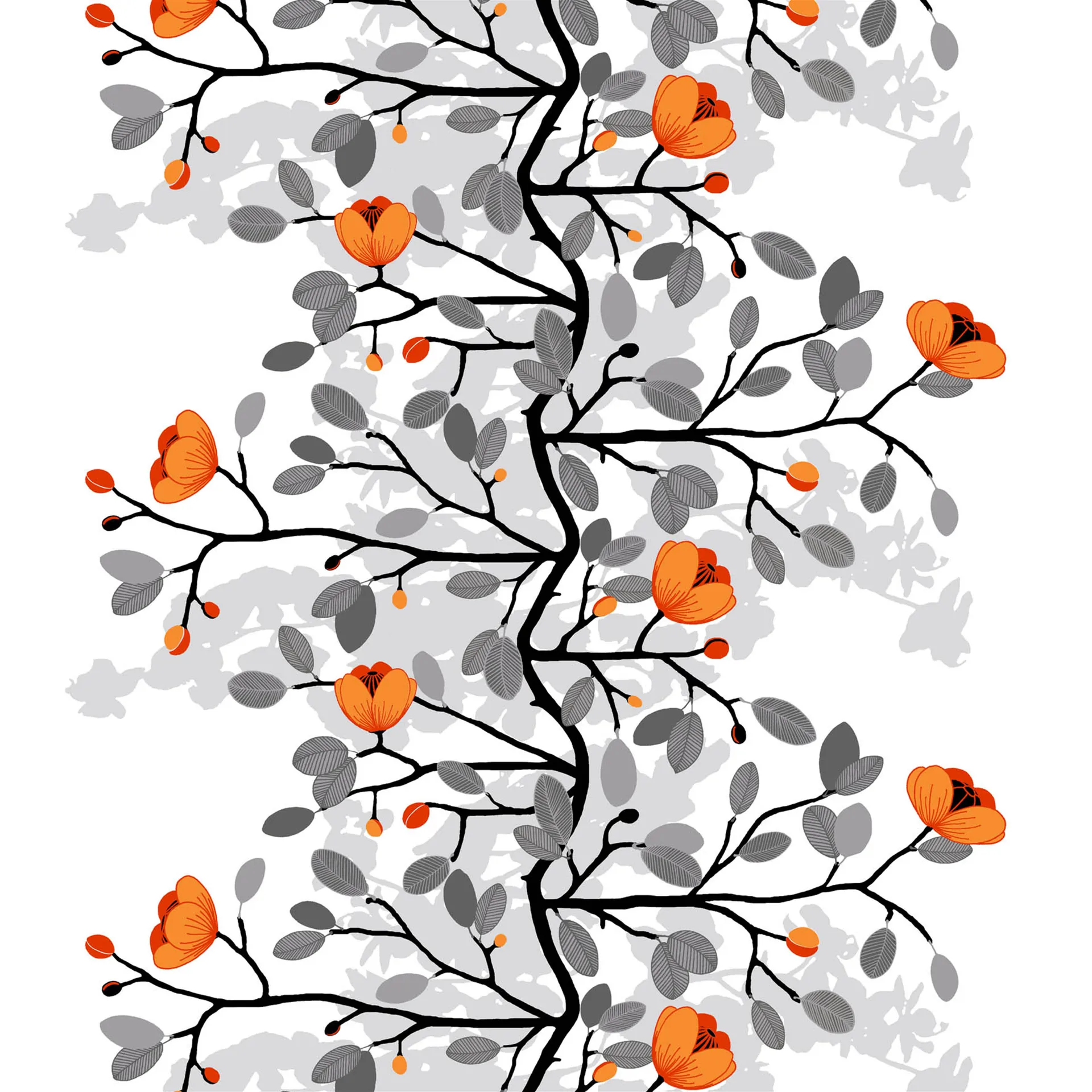 Tela Ofelia, naranja Arvidssons Textil