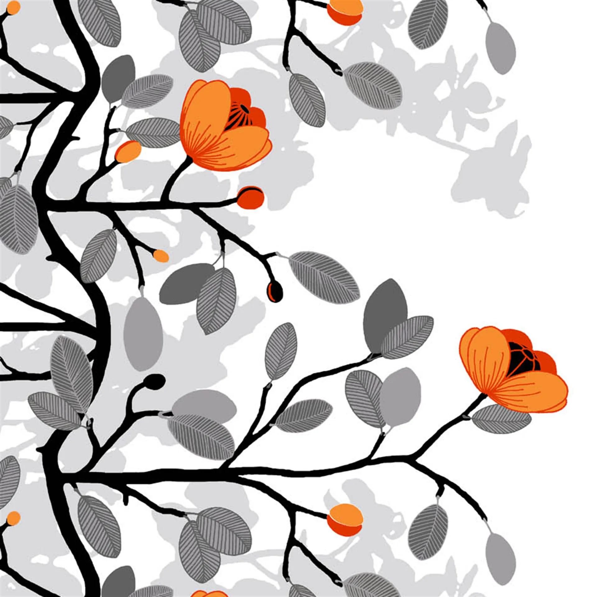 Tela Ofelia, naranja Arvidssons Textil