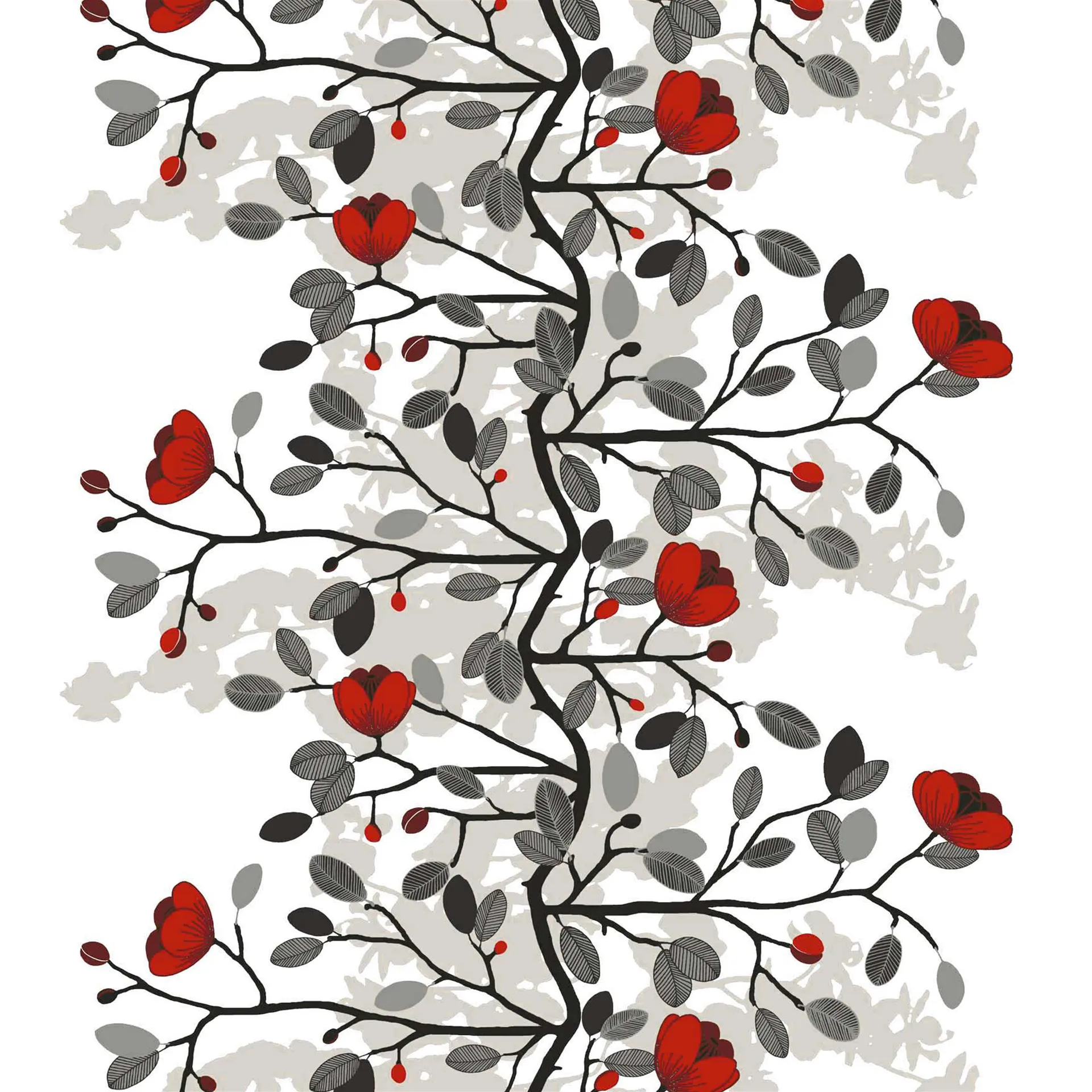 Tela Ofelia, rojo-marrón Arvidssons Textil