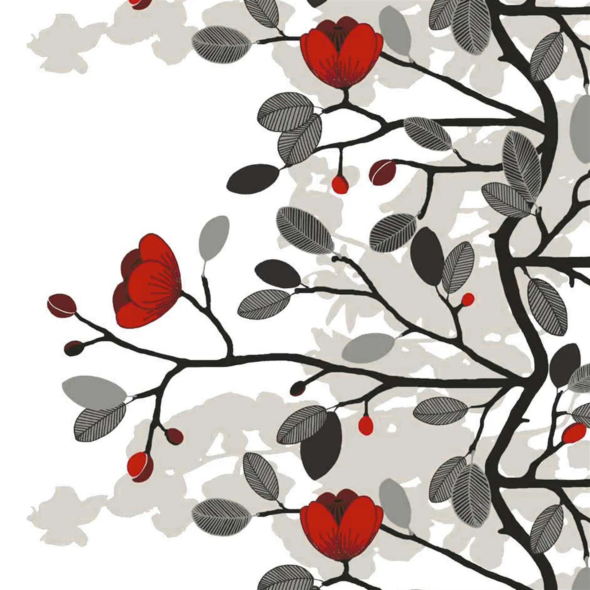 Tela Ofelia, rojo-marrón Arvidssons Textil