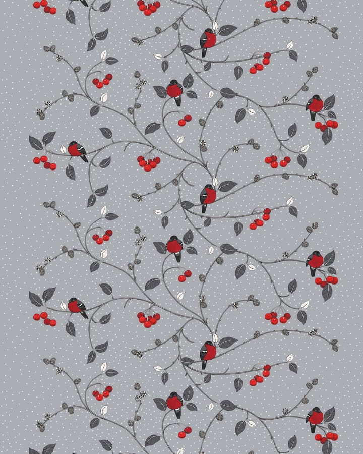 Tela Paradisäpplen, gris-rojo Arvidssons Textil