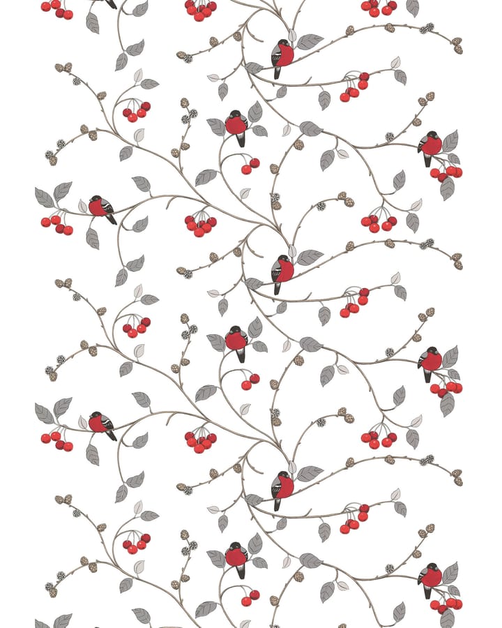 Tela Paradisäpplen - Offwhite-gris-rojo - Arvidssons Textil