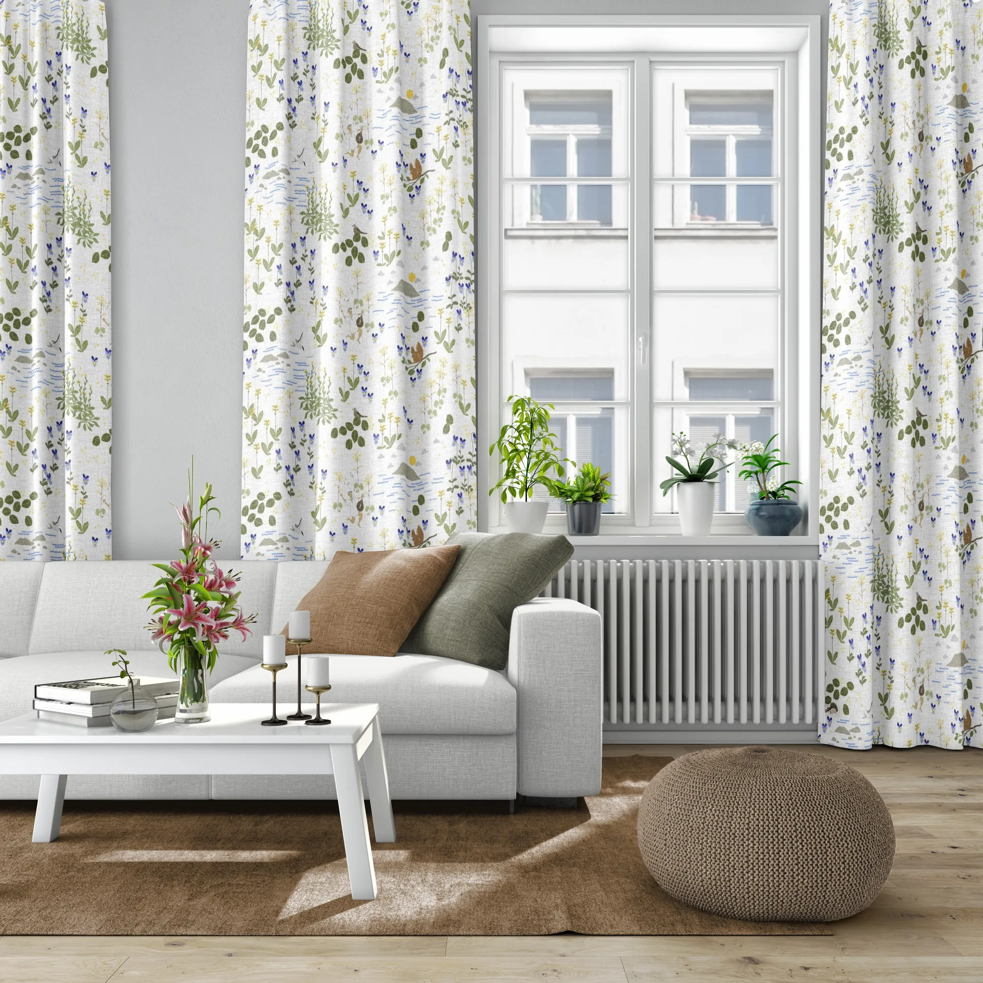 Tela Rönnerdahl, Offwhite-verde Arvidssons Textil
