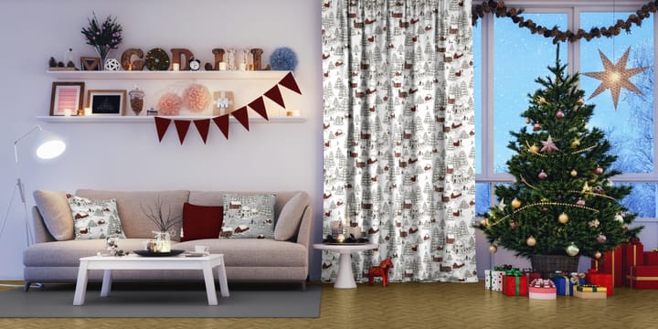 Tela Timmerbyn, Offwhite-gris-rojo Arvidssons Textil
