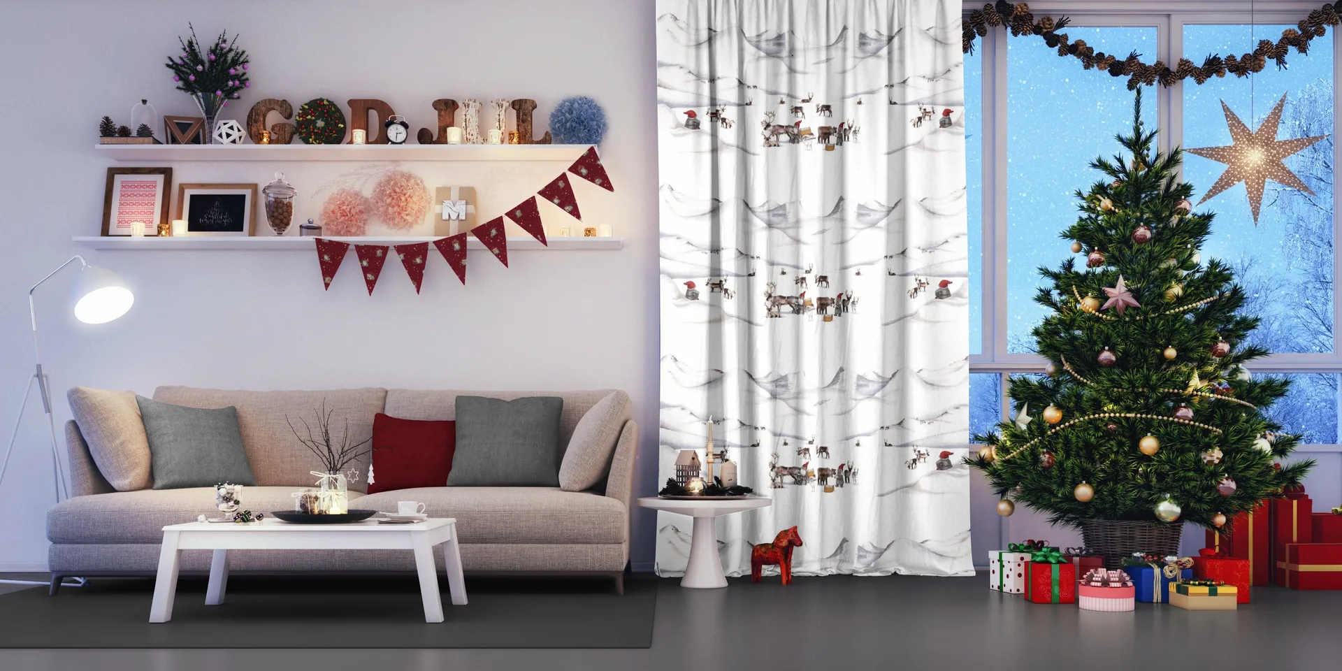 Tela Tomnd, Offwhite-gris Arvidssons Textil