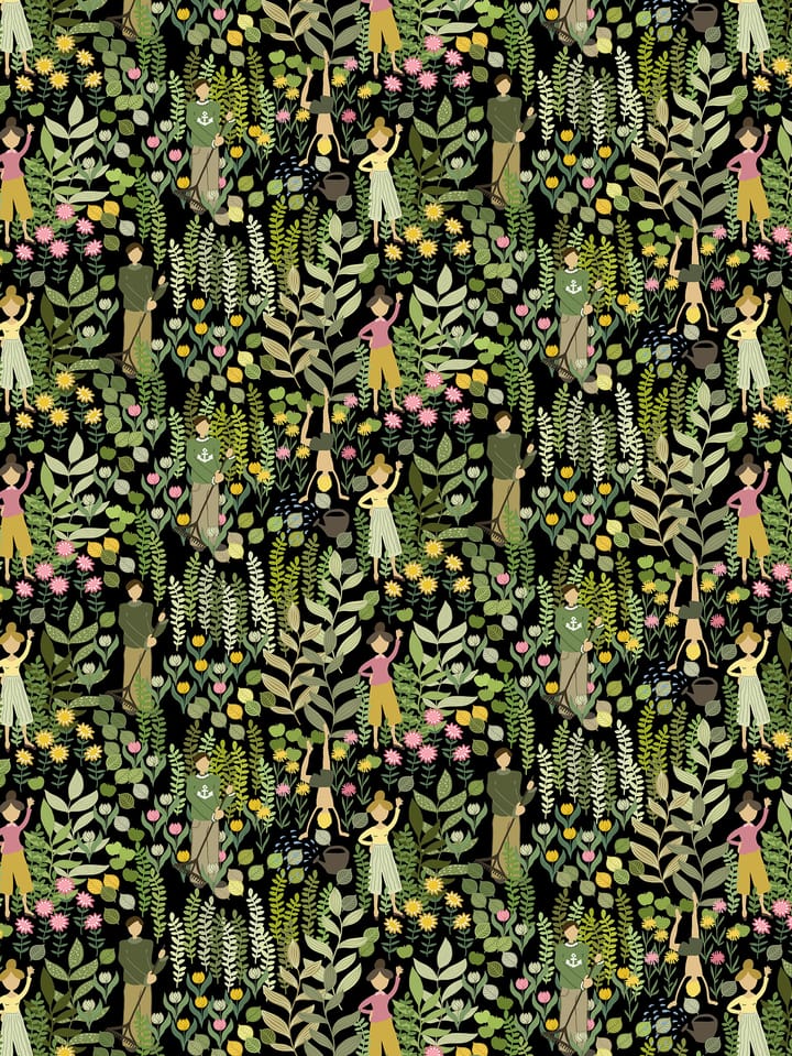 Tela Trädgård - negro-verde - Arvidssons Textil