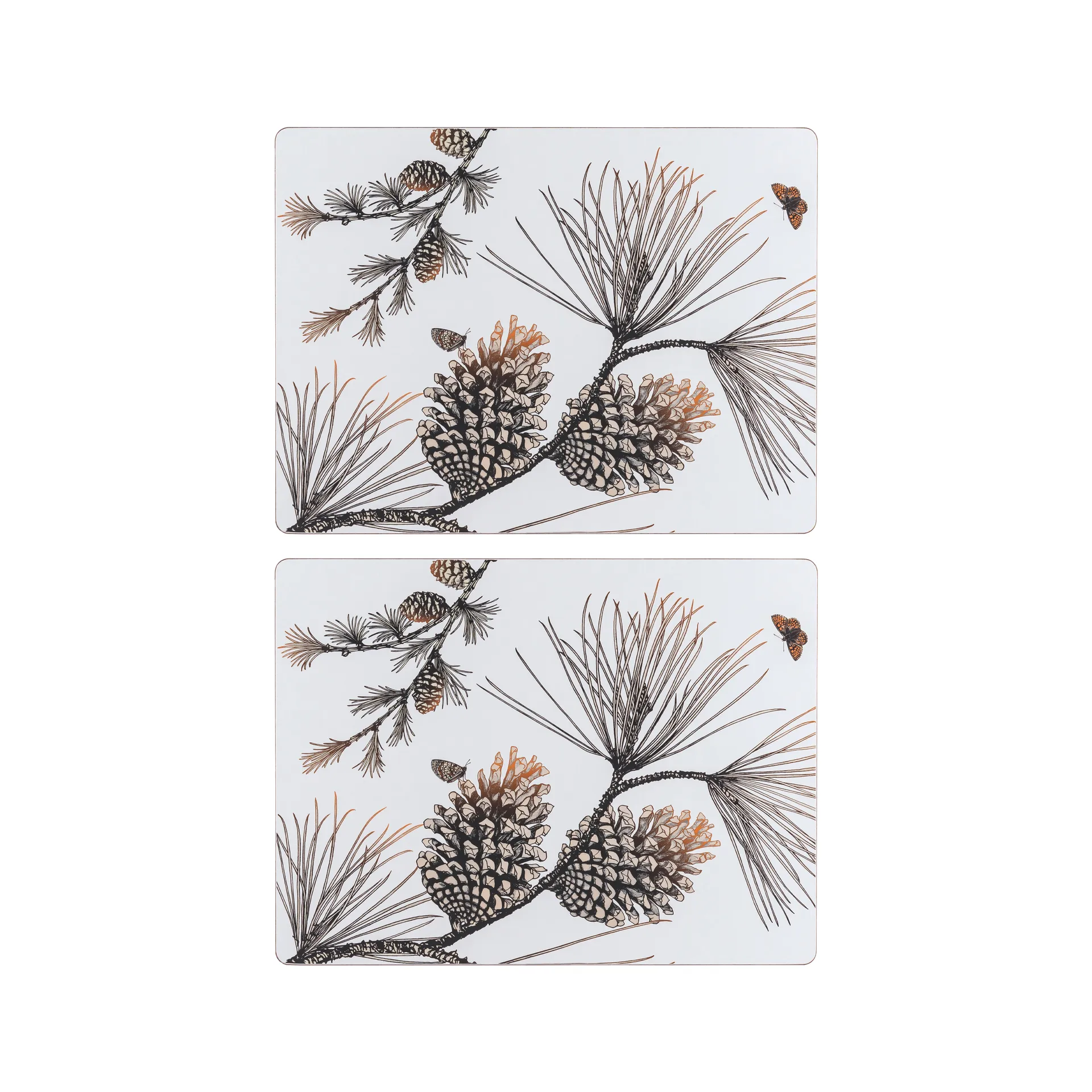 2 Manteles individuales Pine Cone, Cotton white Åry Home