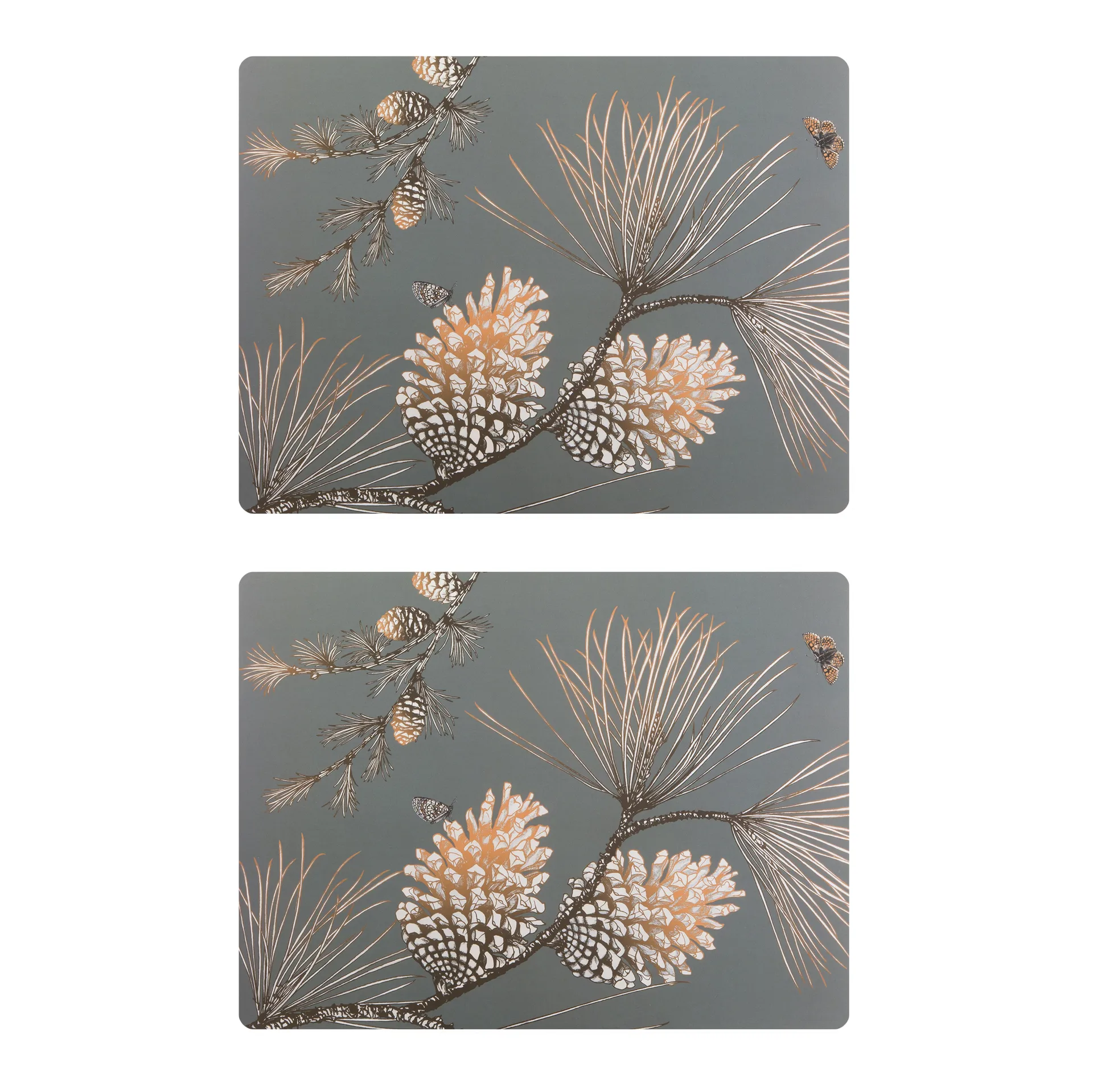 2 Manteles individuales Pine Cone, Moss grey Åry Home