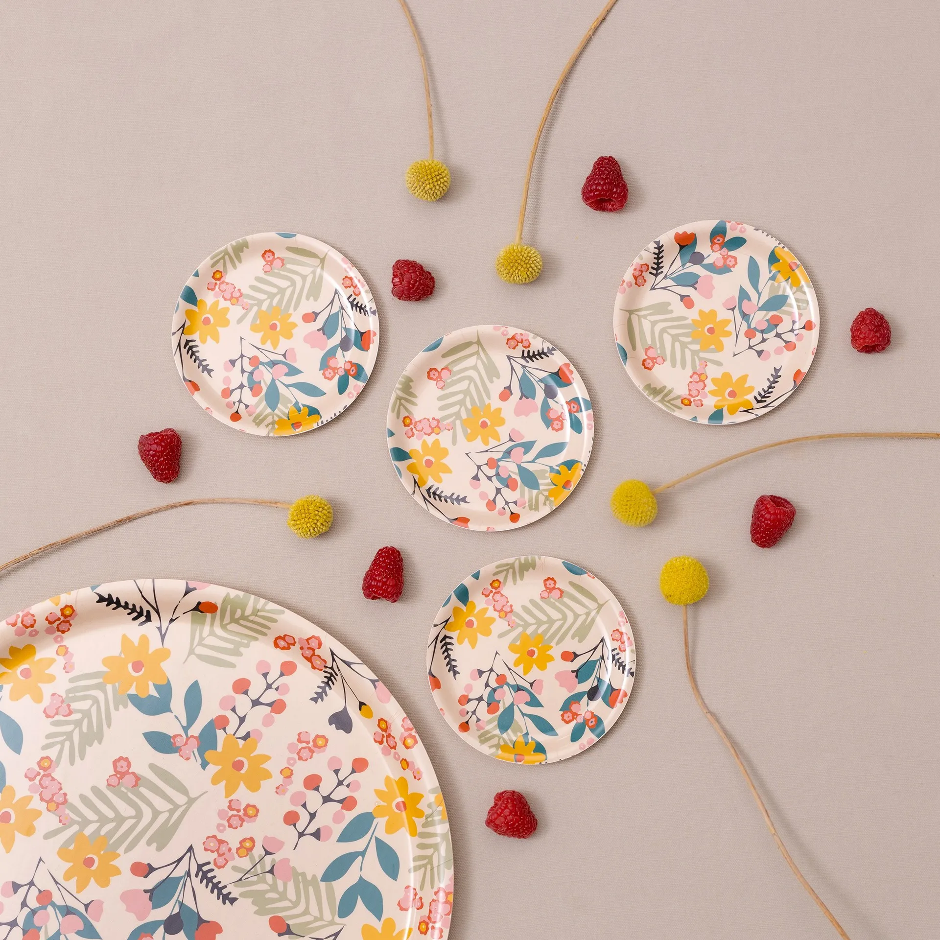 4 Posavasos Flower Ø11 cm, Pink Åry Home