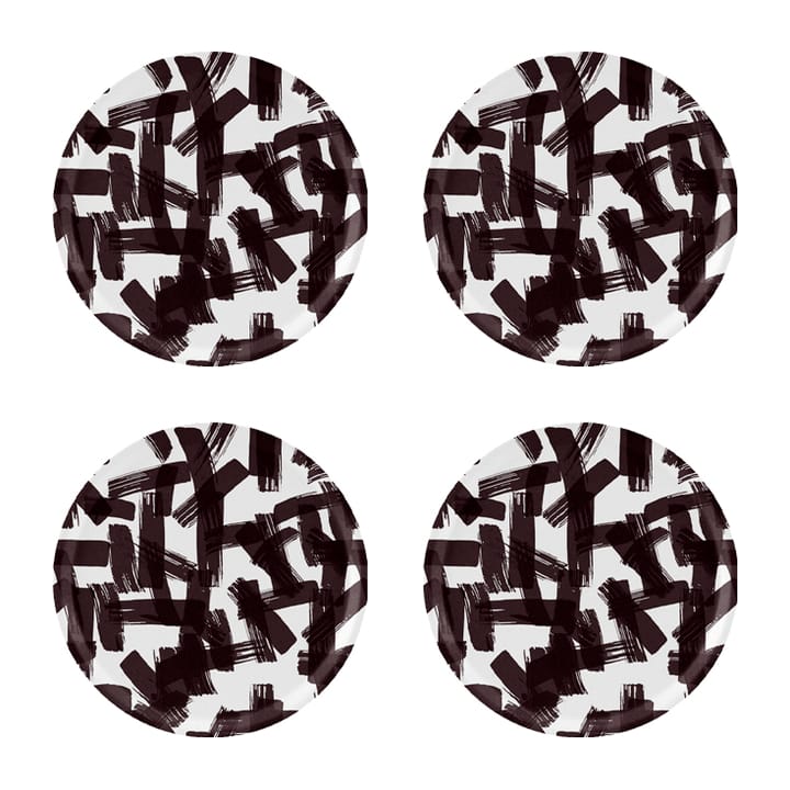 4 Posavasos Kryss Ø11 cm - Black-white - Åry Home