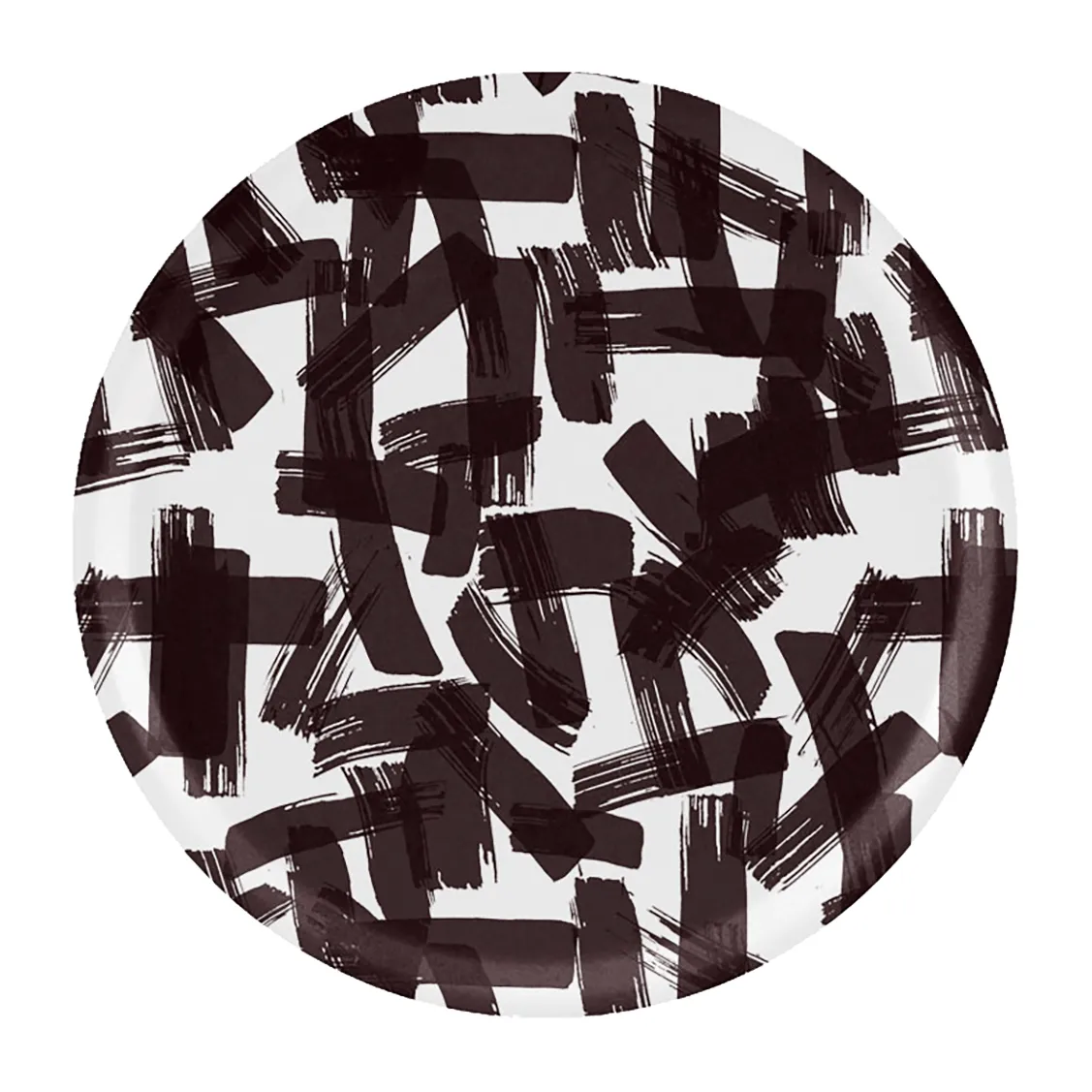 Bandeja Kryss Ø38 cm, Black-white Åry Home