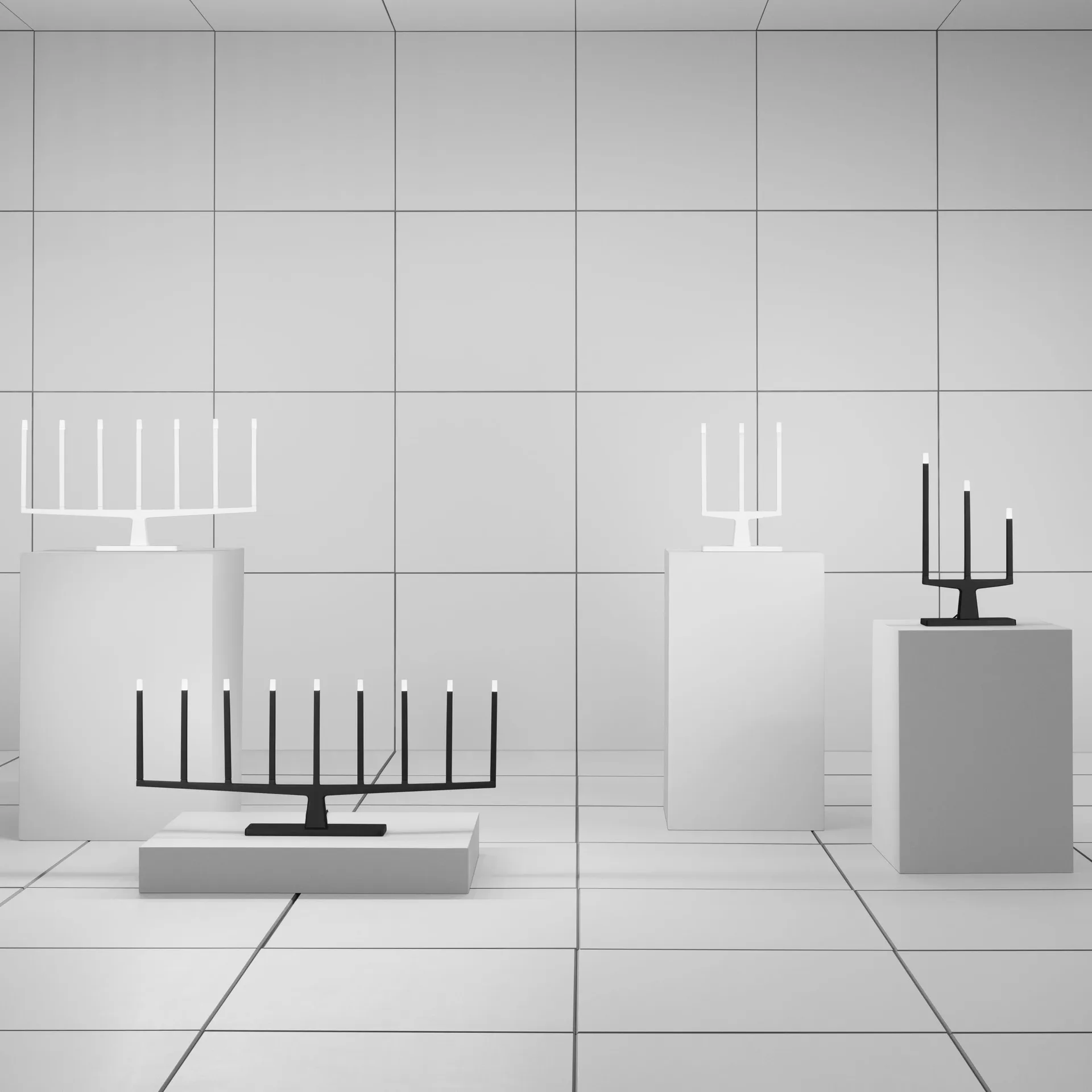 Candelabro de Adviento Adventure 3 brazos, blanco Ateljé Lyktan