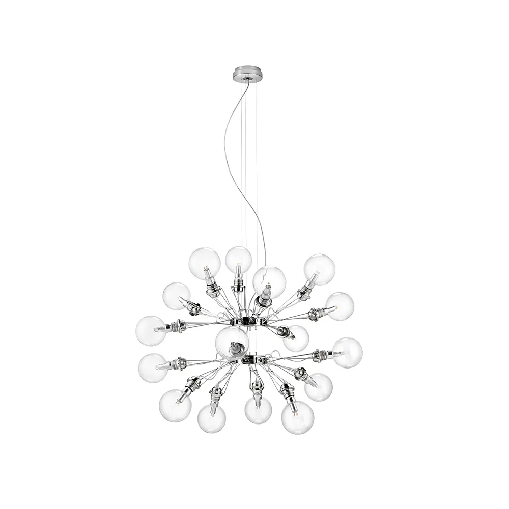 Lámpara colgante Matrix, Niquelado, 16 brazos Ateljé Lyktan