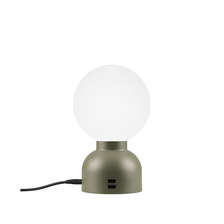 Lámpara de mesa Pluggie - Verde polvo, vidrio opal - Ateljé Lyktan