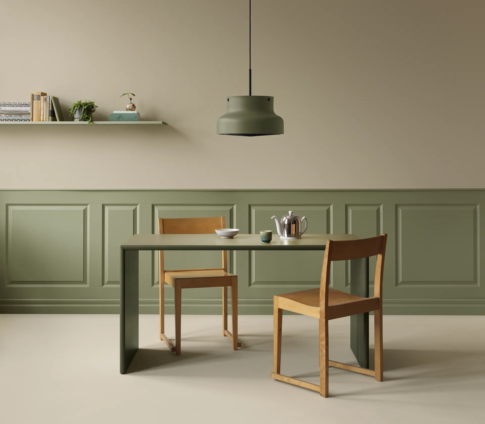 Lámpara de techo Bumling 40cm, verde polvo Ateljé Lyktan