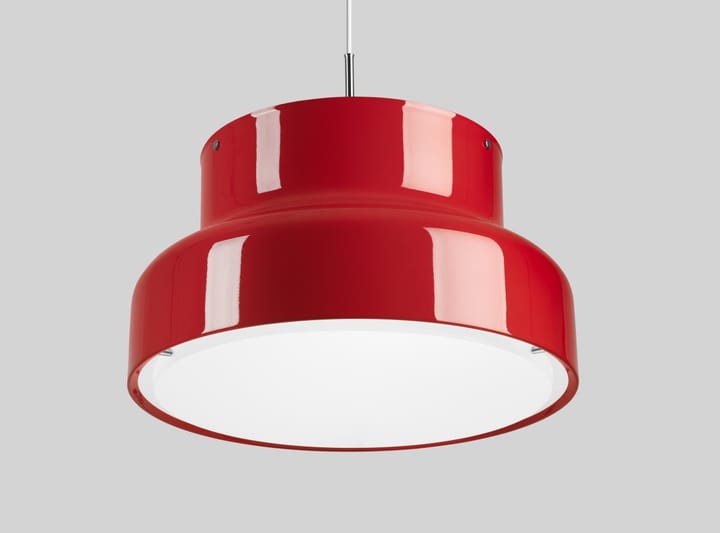Lámpara grande Bumling 600 mm, Rojo-vidrio opalino Ateljé Lyktan
