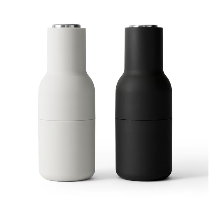 2 molinillos de especias Bottle - Ash-carbon (tapa de acero) - Audo Copenhagen