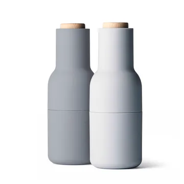 2 Molinillos de especias Bottle edición especial - concrete-feather (tapa de madera) - Audo Copenhagen