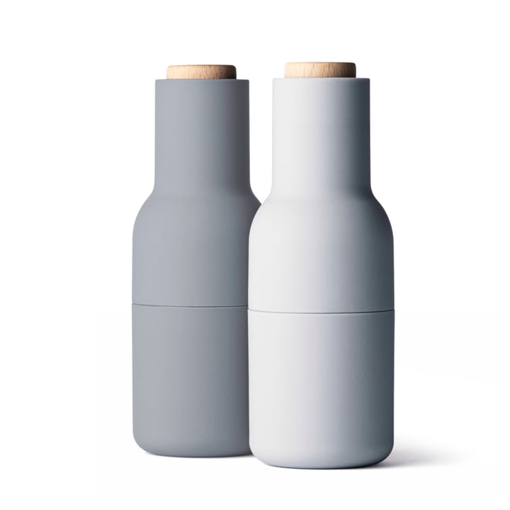 2 Molinillos de especias Bottle edición especial - concrete-feather (tapa de madera) - Audo Copenhagen