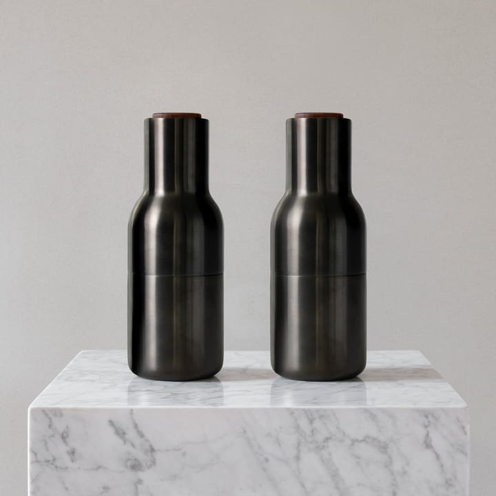 2 Molinillos de especias Bottle Grinder metal, Bronzed brass (tapa de nogal) Audo Copenhagen