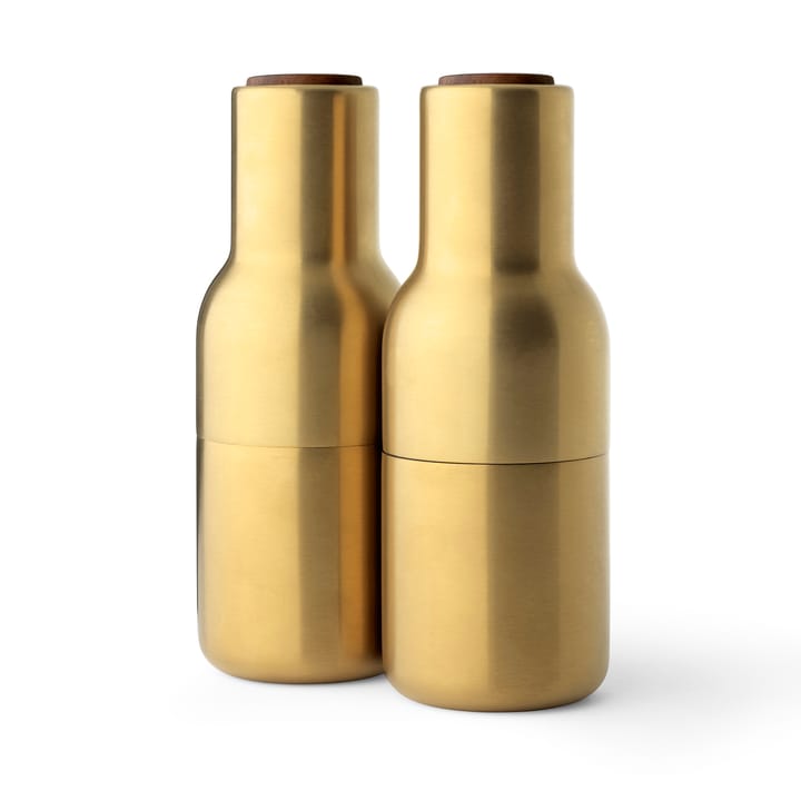 2 Molinillos de especias Bottle Grinder metal - Brushed brass (tapa de nogal) - Audo Copenhagen