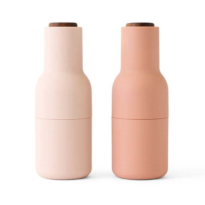 2 molinillos de especias Bottle - Nudes (tapa de nogal) - Audo Copenhagen