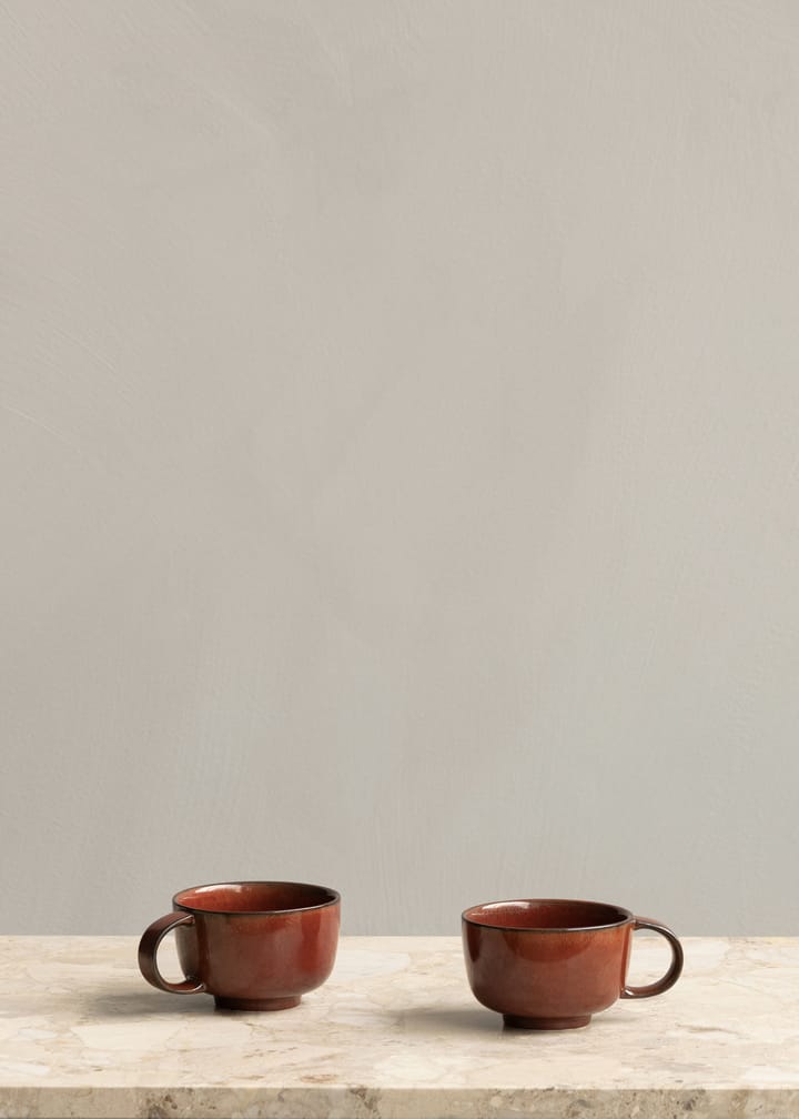2 Tazas con asa New Norm 25 cl, esmaltado rojo Audo Copenhagen