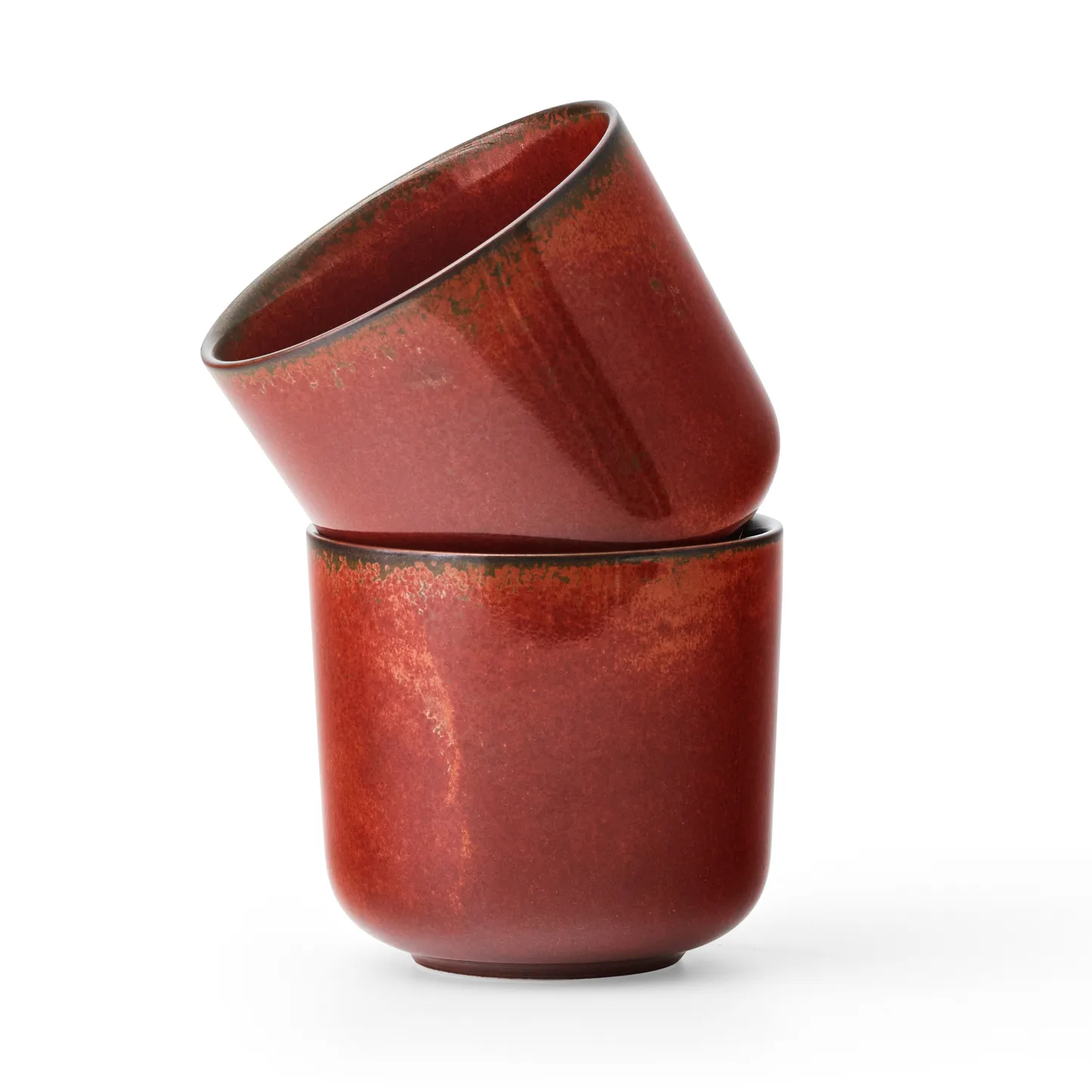 2 Tazas New Norm 26 cl, esmaltado rojo Audo Copenhagen