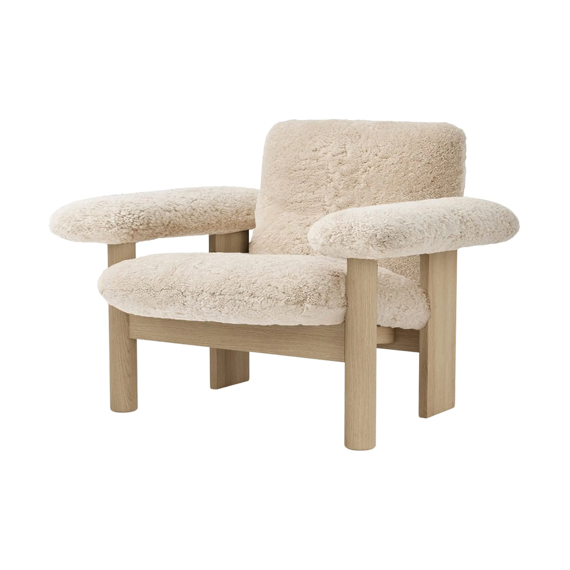 Butaca Brasilia low back, Natural oak-Nature sheepskin curly Audo Copenhagen
