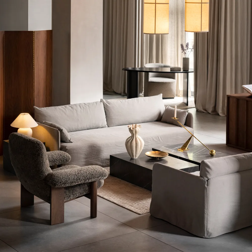 Butaca Brasilia, Walnut-Moss 011 grey Audo Copenhagen