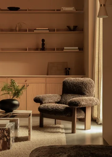 Butaca Brasilia - Walnut-Nature sheepskin curly - Audo Copenhagen