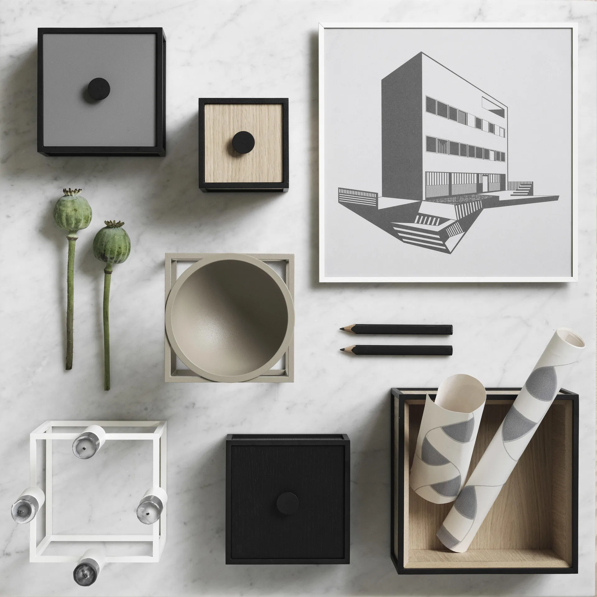 Caja con tapa Frame 14, gris oscuro Audo Copenhagen