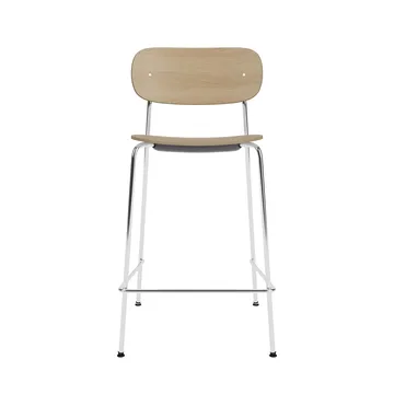 Co Bar Chair taburete de bar - Roble-acero cromado, 65 cm - Audo Copenhagen