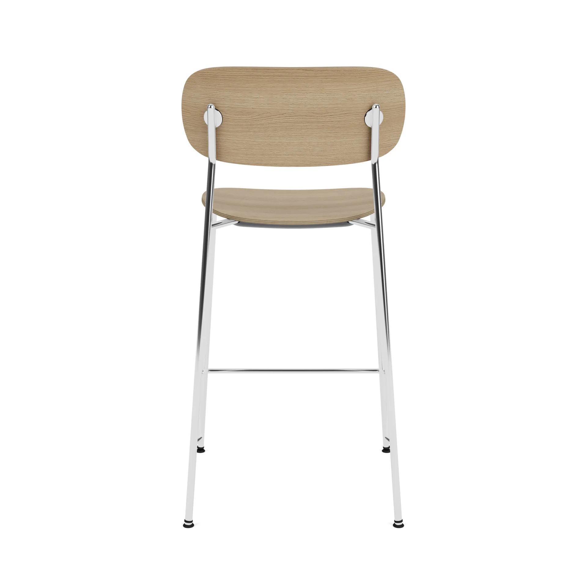 Co Bar Chair taburete de bar, Roble-acero cromado, 65 cm Audo Copenhagen