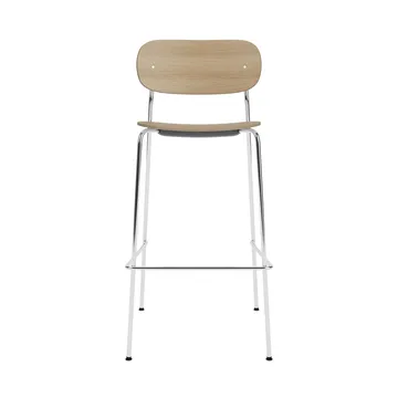 Co Bar Chair taburete de bar - Roble-acero cromado, 75 cm - Audo Copenhagen