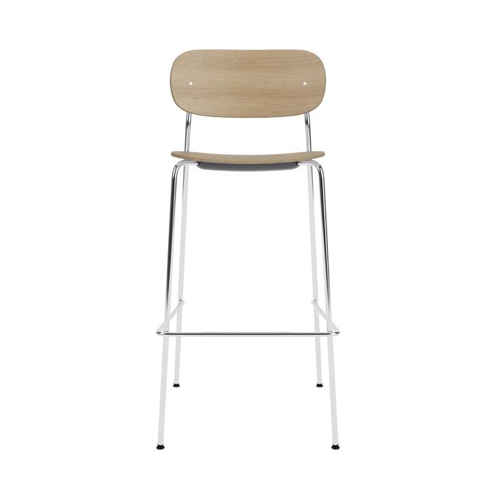 Co Bar Chair taburete de bar - Roble-acero cromado, 75 cm - Audo Copenhagen
